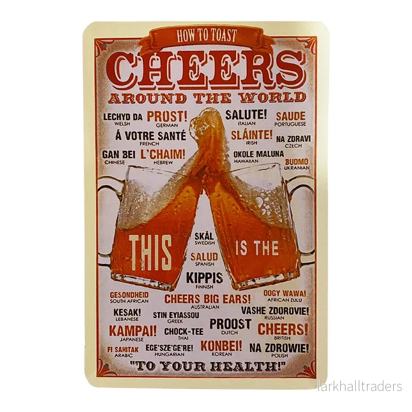 Metallskylt - Cheers