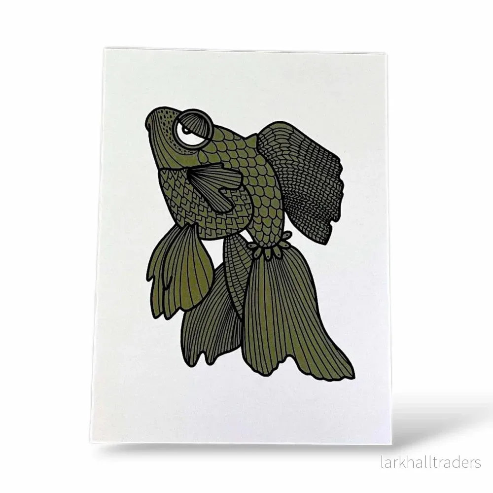 Grön Fisk Poster 15x20cm