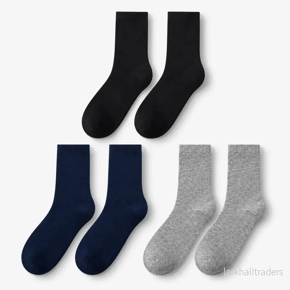 12-pack Strumpor – Mjuka Vardagsstrumpor stl. 40–46 (6 par svarta, 3 par blå och 3 par grå) - Bild 2