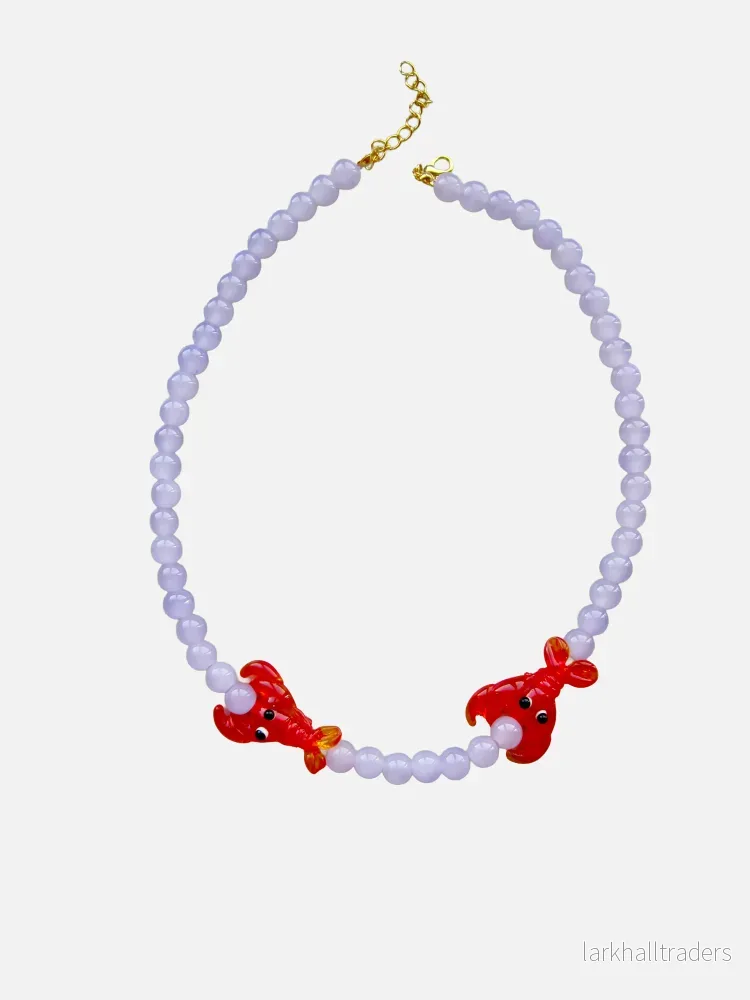 Lobsters & Lilac Beads Halsband Lobsters & Lilac Beads Halsband