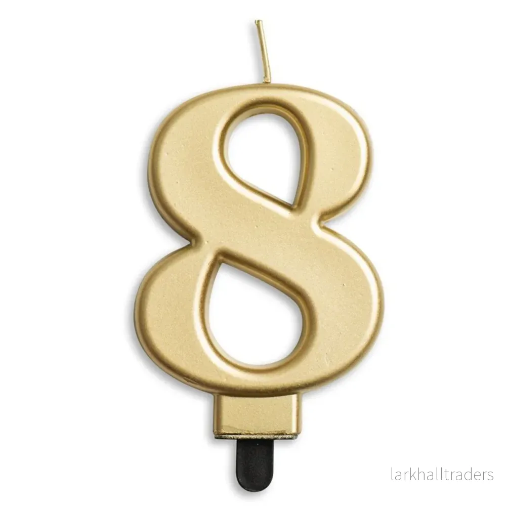 Sifferljus, 8 guld metallic