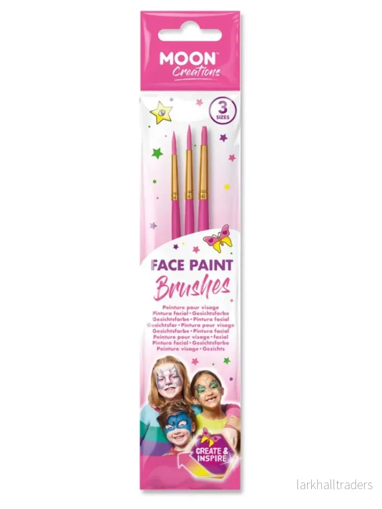 Moon Sminkpenslar, rosa 3-pack Moon Sminkpenslar, rosa 3-pack