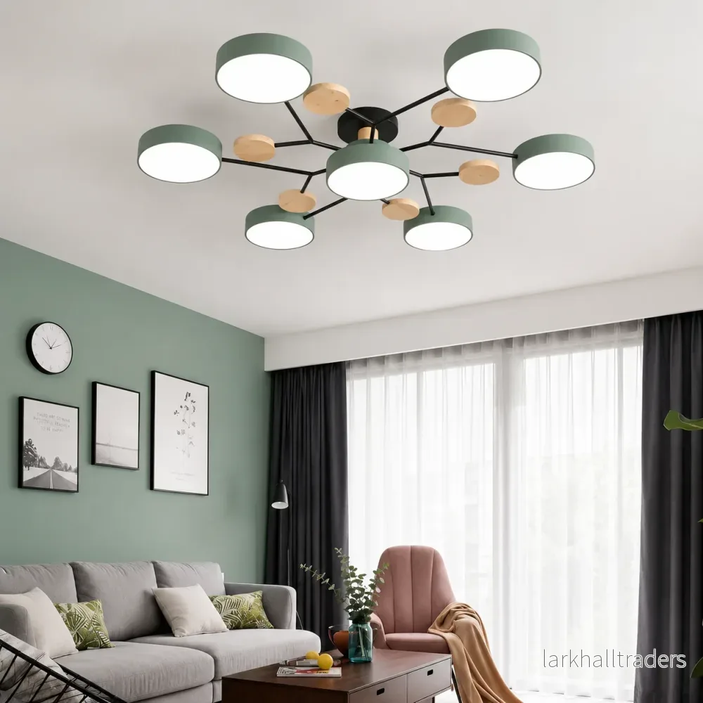 Lunaris – Samtida LED Taklampa med Modern Design och Trädetaljer Lunaris – Samtida LED Taklampa med Modern Design och Trädetaljer