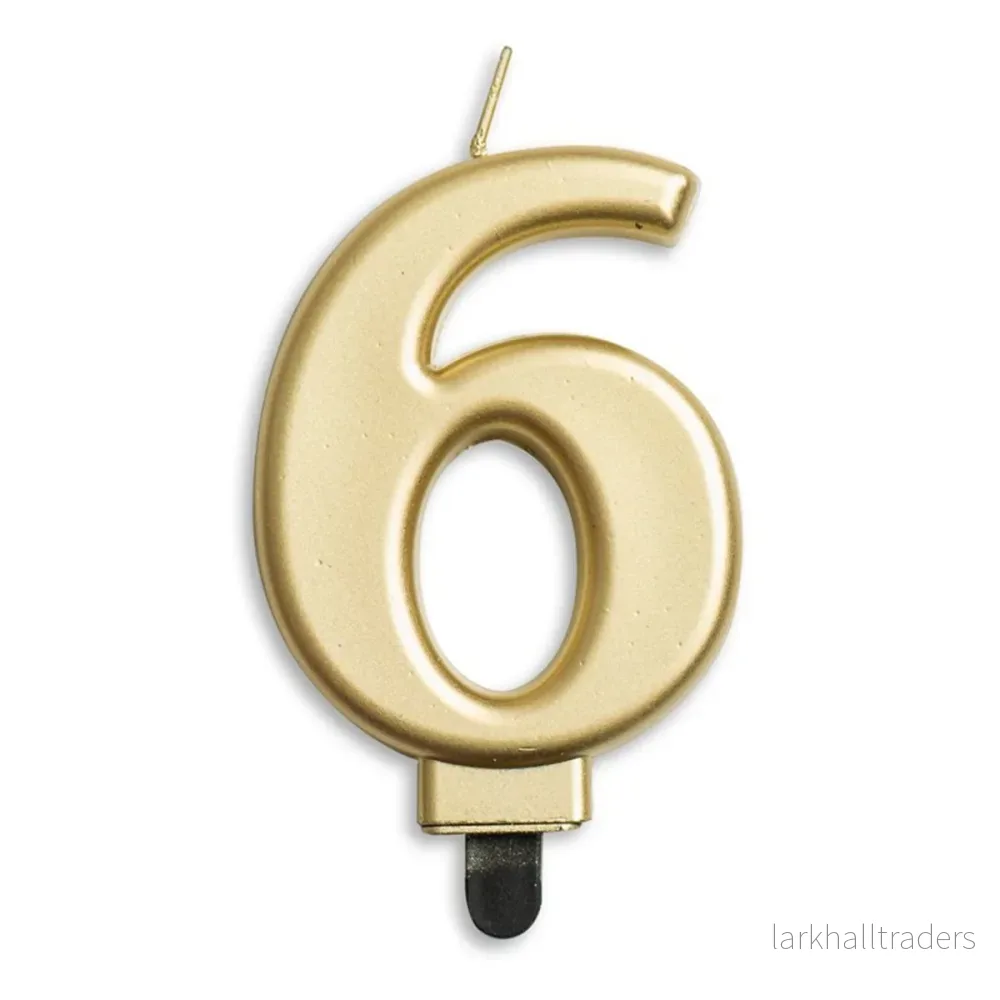 Sifferljus, 6 guld metallic