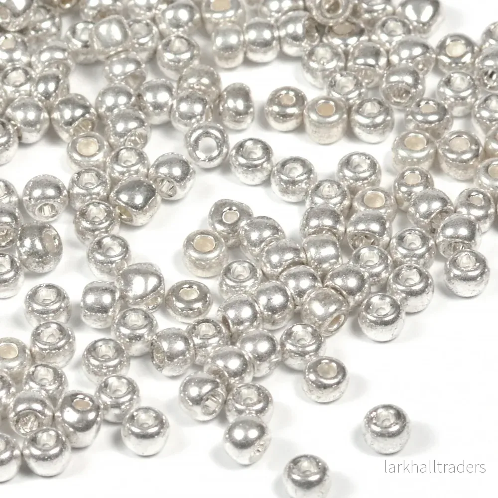 Seed Beads, 4mm, silver