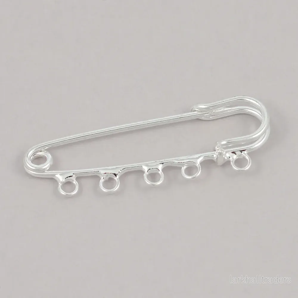 Kiltnål med 5 öglor, silver, 50mm, 1st