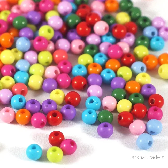 Runda akrylpärlor, färgmix, 5mm, 400st Runda akrylpärlor, färgmix, 5mm, 400st