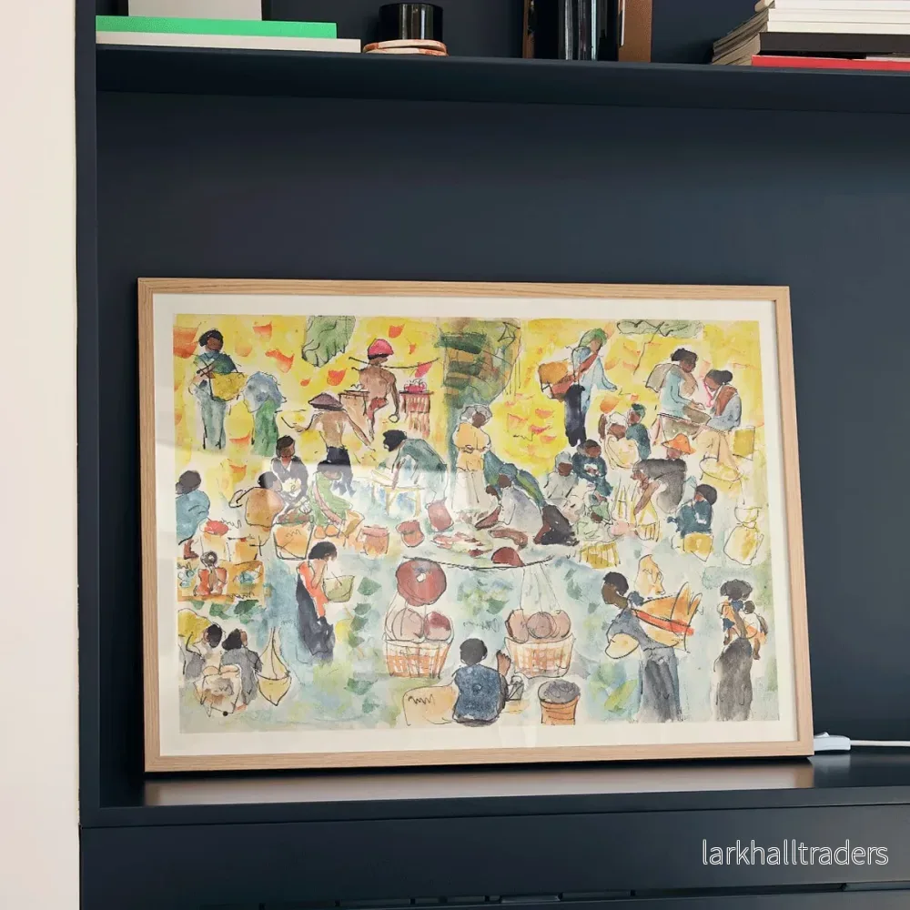 Marknadsscen i Nederländska Ostindien Poster - Bild 3