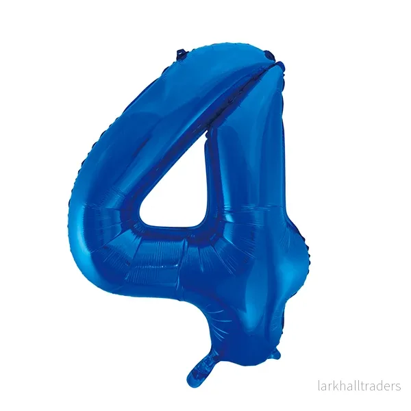 Folieballong, siffra 4 blå 86 cm Folieballong, siffra 4 blå 86 cm