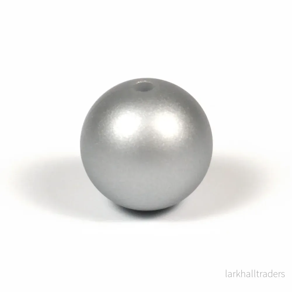 Silikonpärlor, silver, 15mm