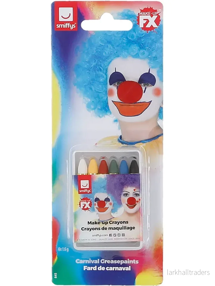 Sminkkritor, 6 färger Smiffys