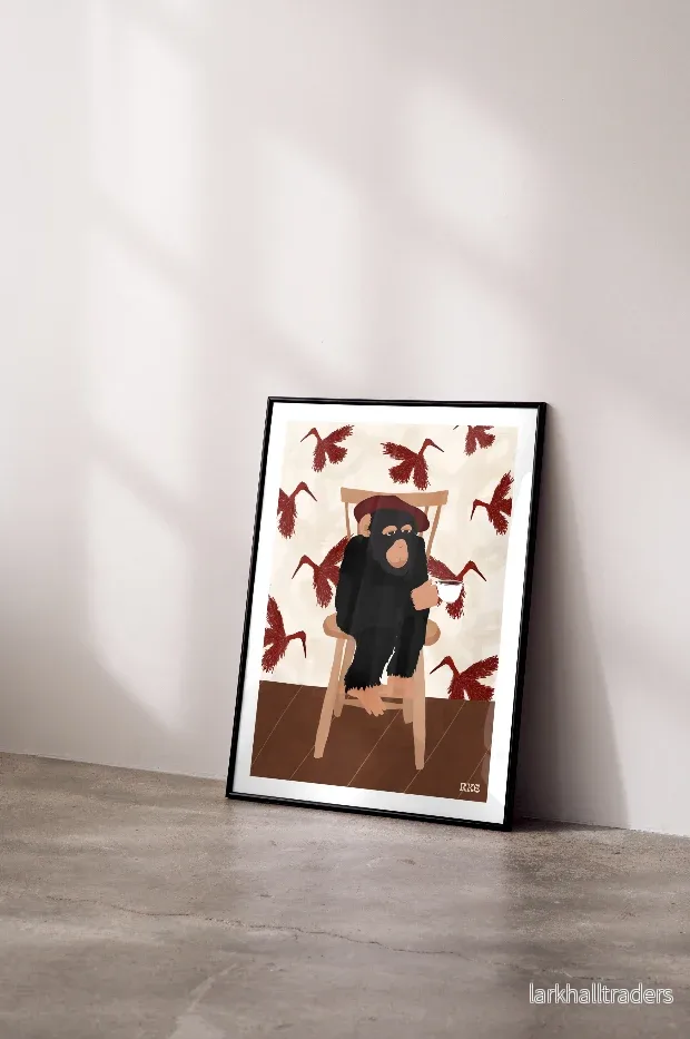 Monkey Drinks Coffee Poster - Bild 3