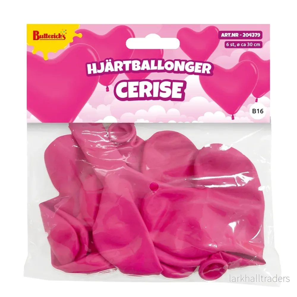 Ballonger, hjärta rosa 6 st - Bild 2