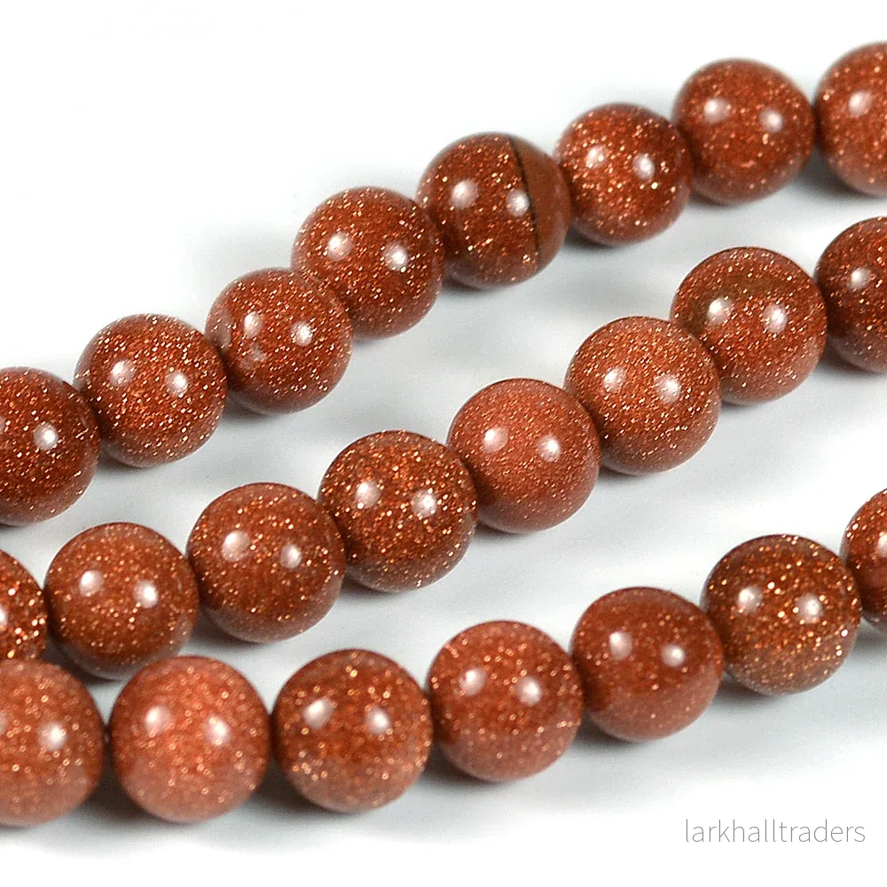Guldsten glaspärlor, brun, 6mm Guldsten glaspärlor, brun, 6mm