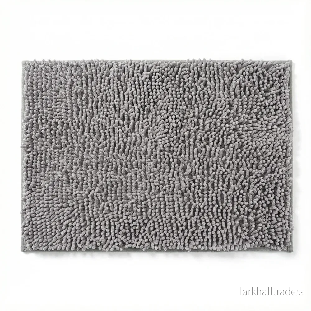 Absorberande chenillebadrumsmatta med halkskydd Absorberande chenillebadrumsmatta med halkskydd
