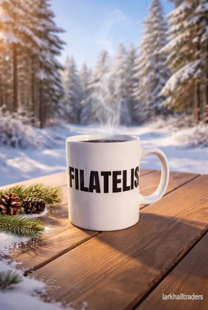 Vit Mugg med texten ”FILATELIST”