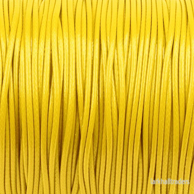 Vaxat polyestersnöre, gul, 1,5mm, 5m