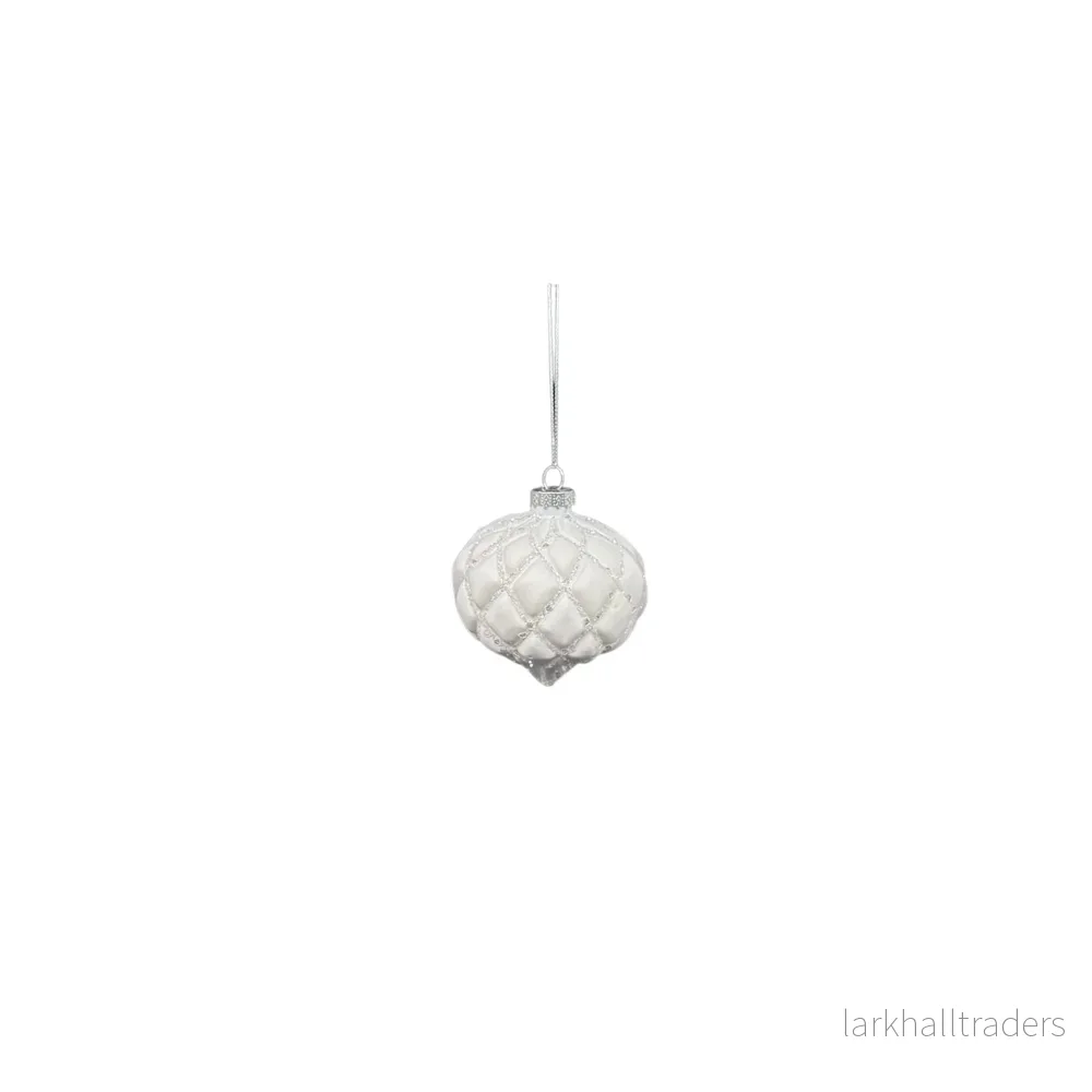 Julkula New York vit rutmönster 8cm Julkula New York vit rutmönster 8cm