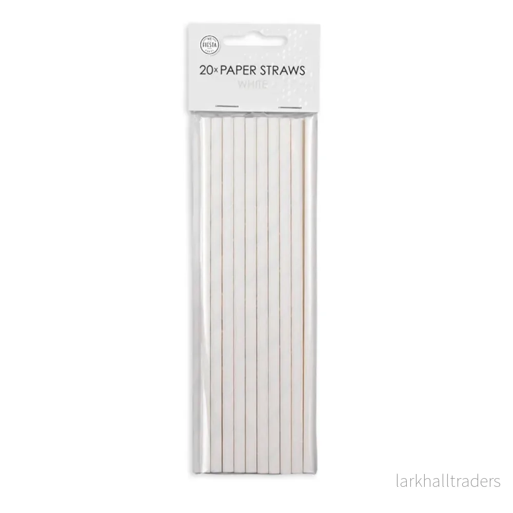 Papperssugrör, vit 20 st Papperssugrör, vit 20 st
