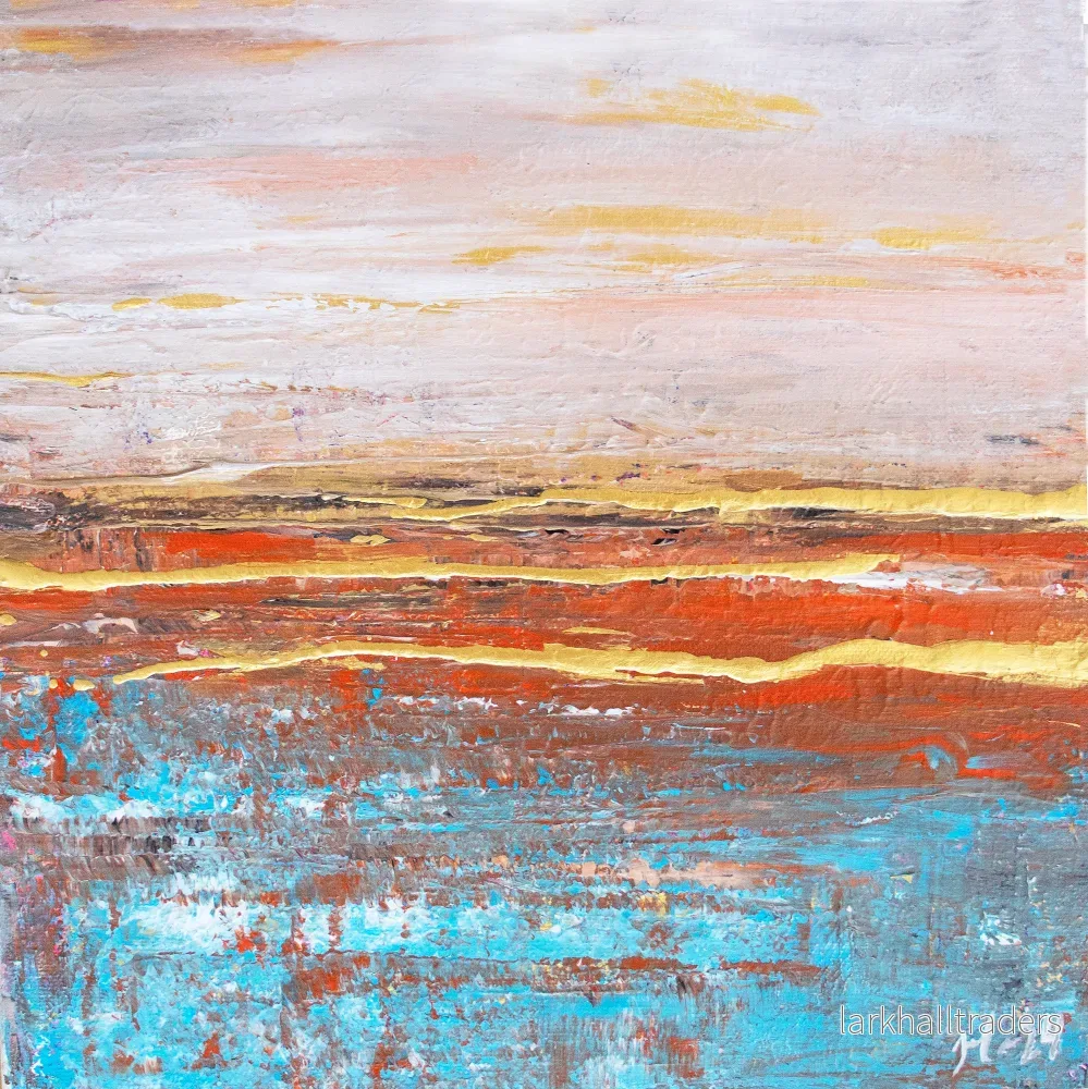 Fine Art Print Abstrakt Landskap Blå Guld - Autumn is Coming | Museum Kvalitet - Bild 3