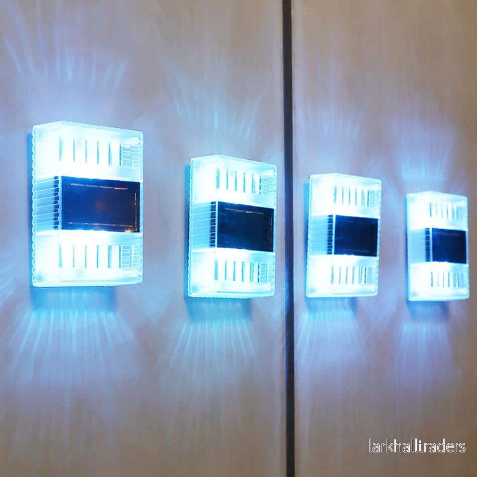 LED-solcellsvägglampa (transparent), 4-pack LED-solcellsvägglampa (transparent), 4-pack