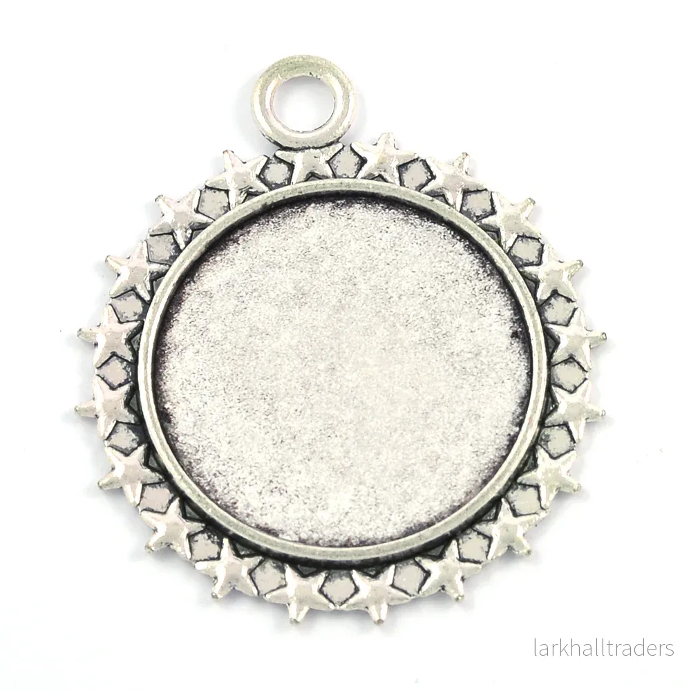 Ramberlock med stjärnor, antiksilver, 25mm