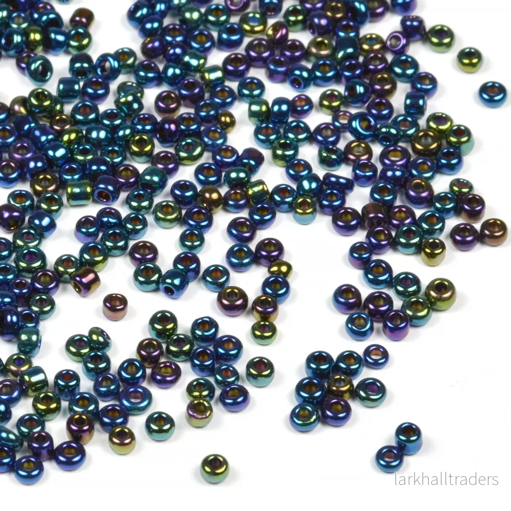 Seed Beads, 2mm, midnattsblå metallic, 30g Seed Beads, 2mm, midnattsblå metallic, 30g