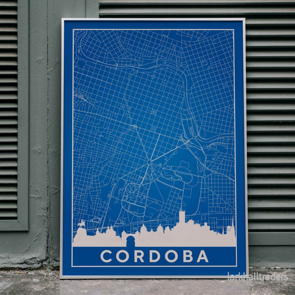 Cordoba minimalistisk karta Poster Cordoba minimalistisk karta Poster