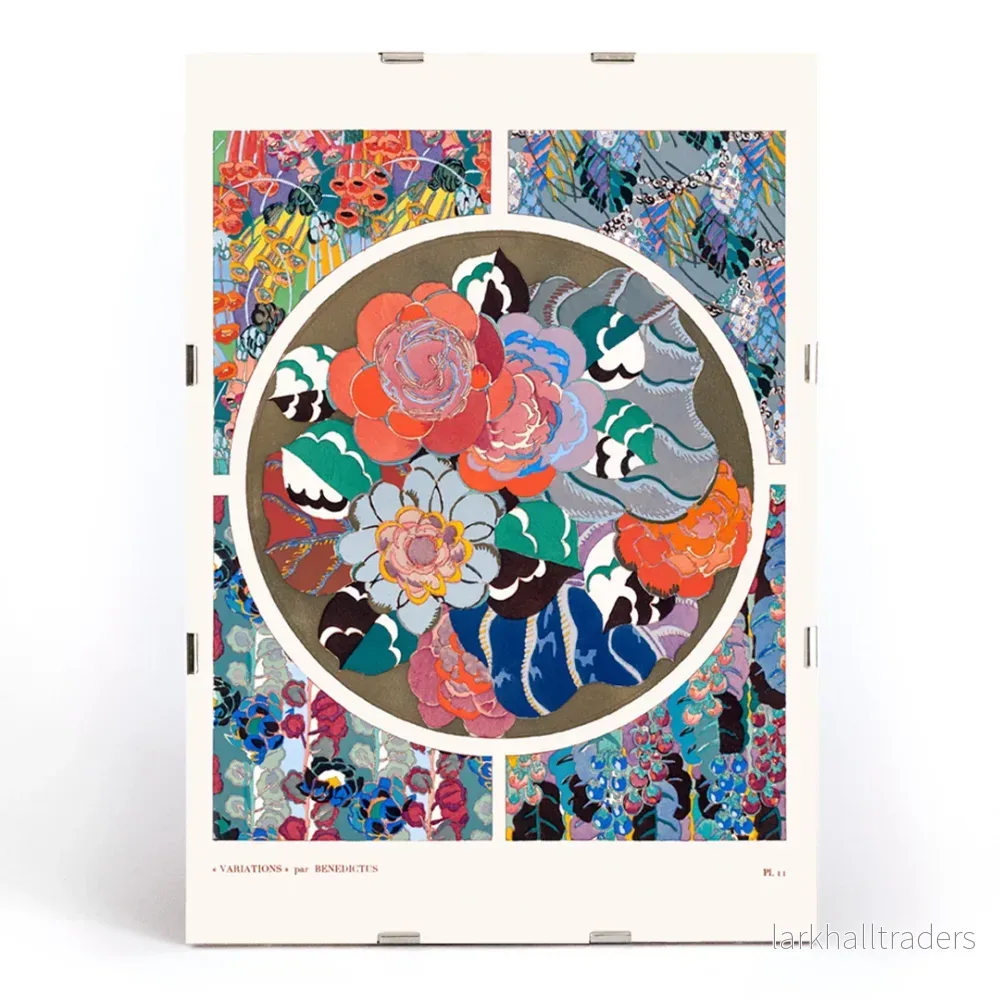 Art Deco blomstermönster 11 Poster - Bild 3