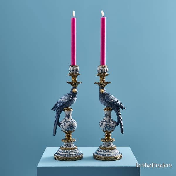 Ljusstake Papegoja blå & guld Ljusstake Papegoja blå & guld