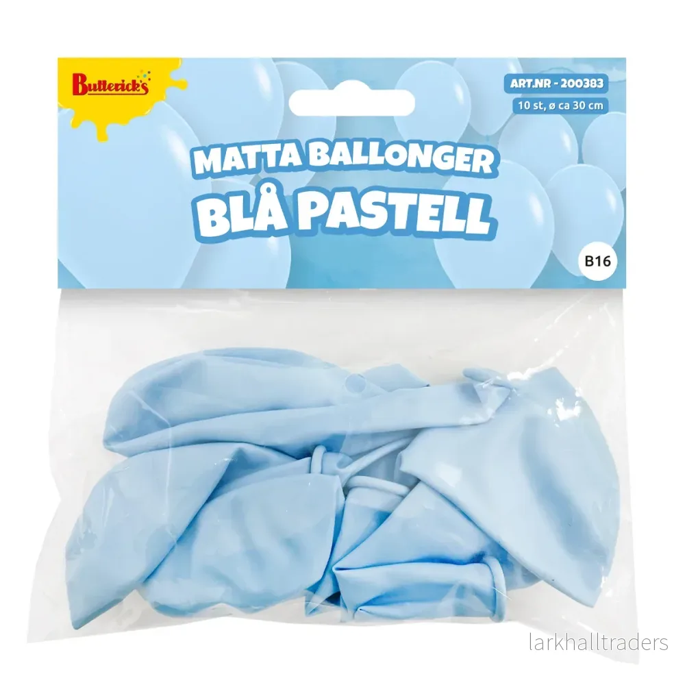 Ballonger, matta blå pastell 10 st - Bild 2