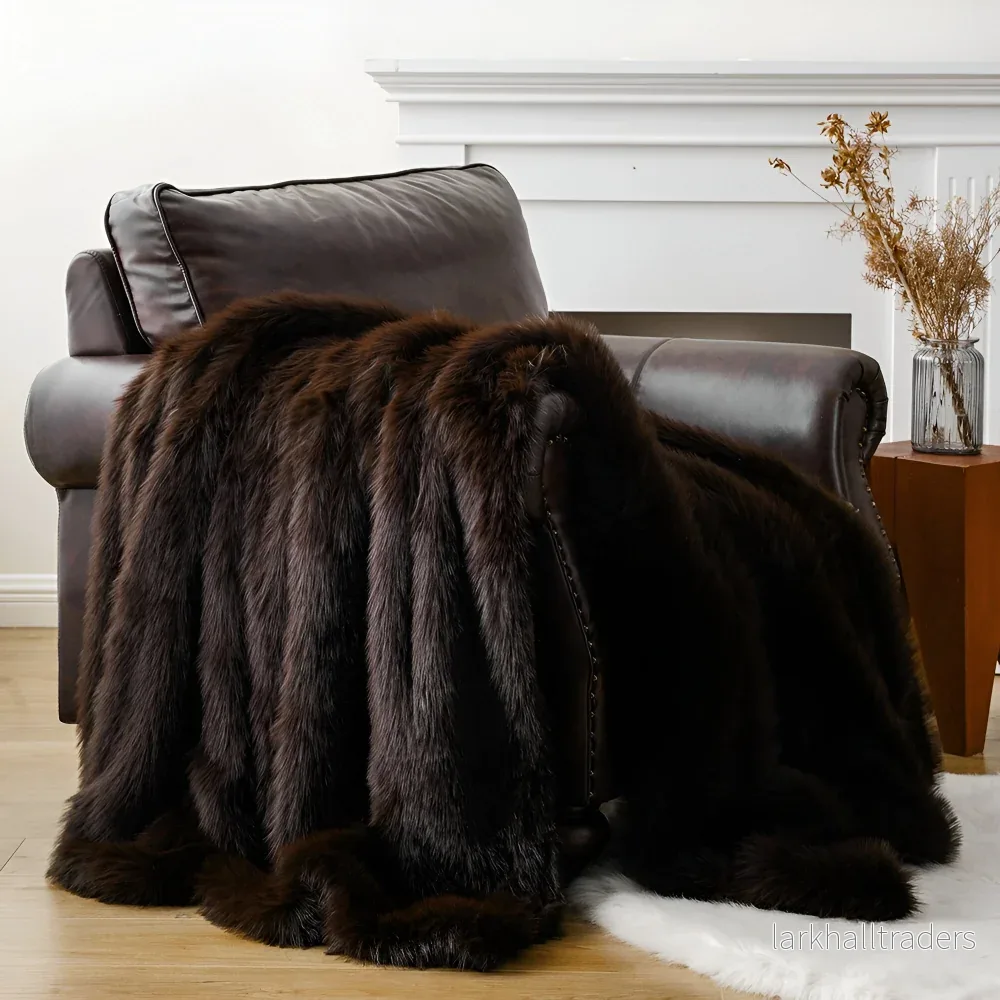 FurVelvet Plaid – Lyxig Konstpälsfilt med Eleganta Minkdetaljer - Bild 2