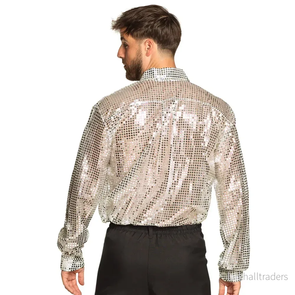 Discoskjorta, silver - Bild 2