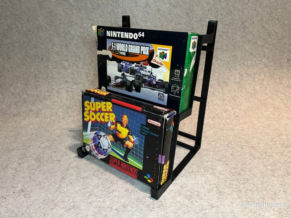 Spelställ för 3 original-spelboxar - Nintendo 64 / SNES - Bild 2