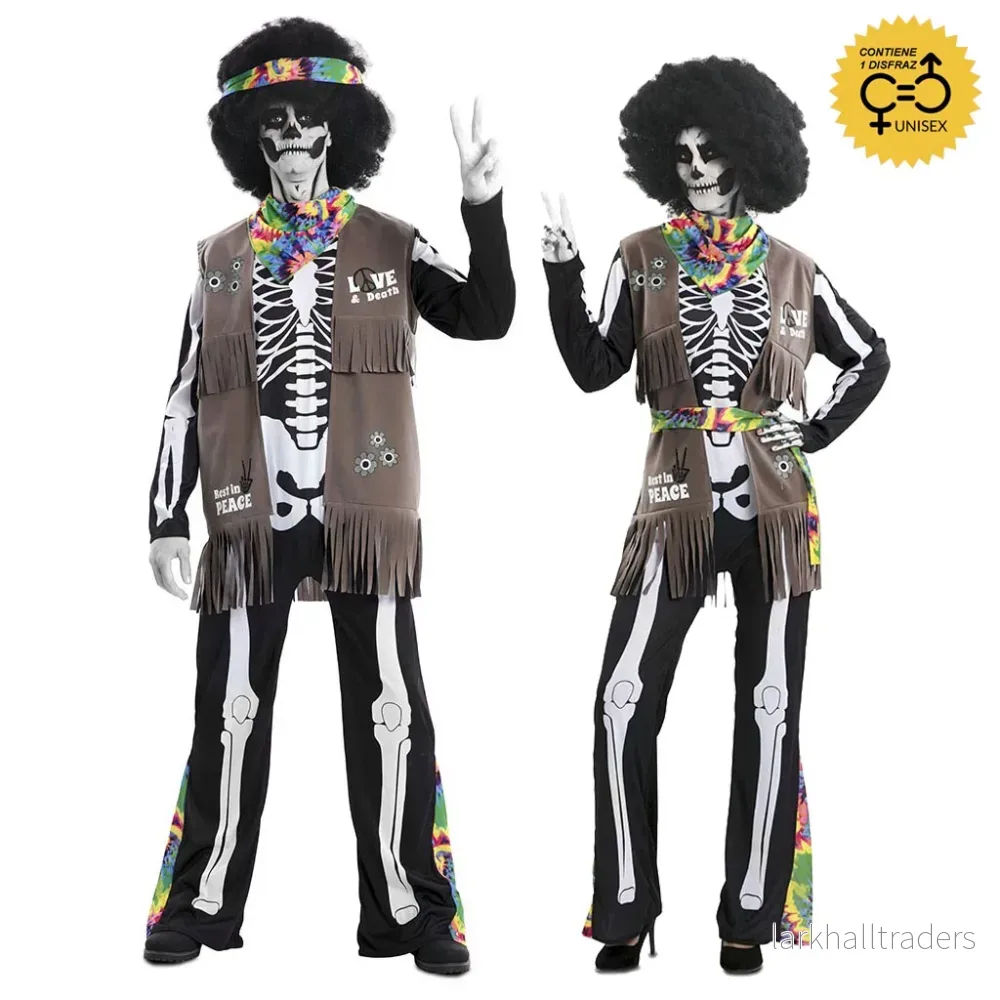 Dräkt, hippie skelett M/L Dräkt, hippie skelett M/L