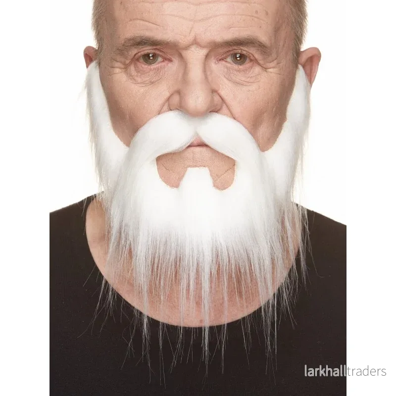 Mustasch med skägg, western vit