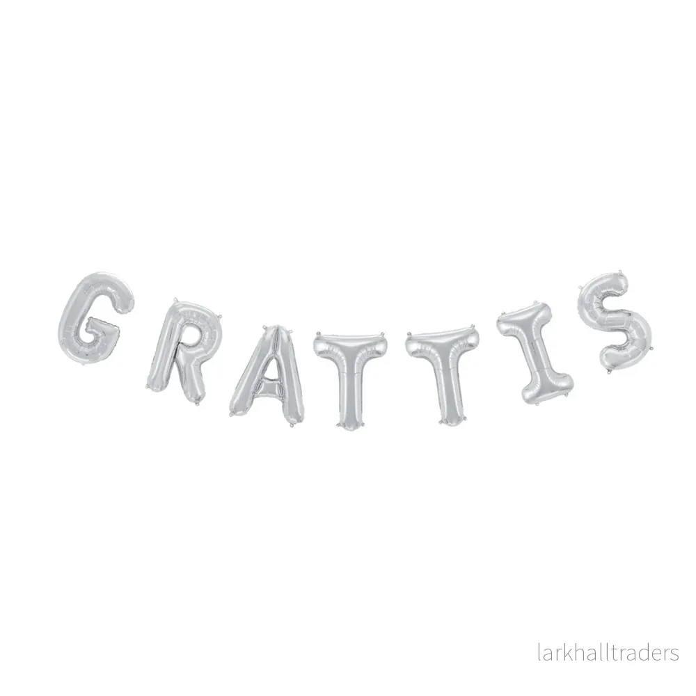 Folieballong, girlang grattis silver Folieballong, girlang grattis silver