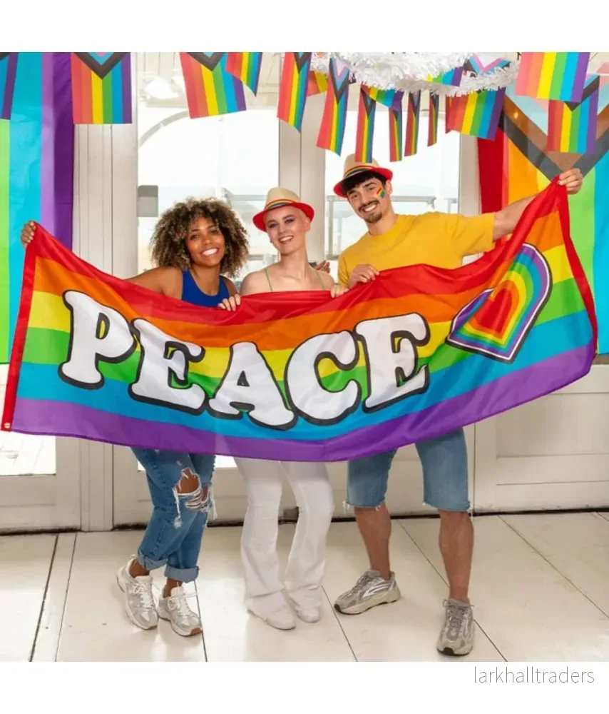 Banner, regnbåge peace 74x220 cm - Bild 2
