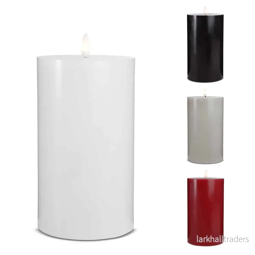 LED-ljus – 1 st. – ø10 x 20 cm – m/3D-låga – (flera färger) LED-ljus – 1 st. – ø10 x 20 cm – m/3D-låga – (flera färger)