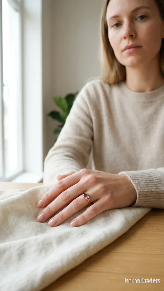 Justerbar ring IRIS med ametist - Bild 3