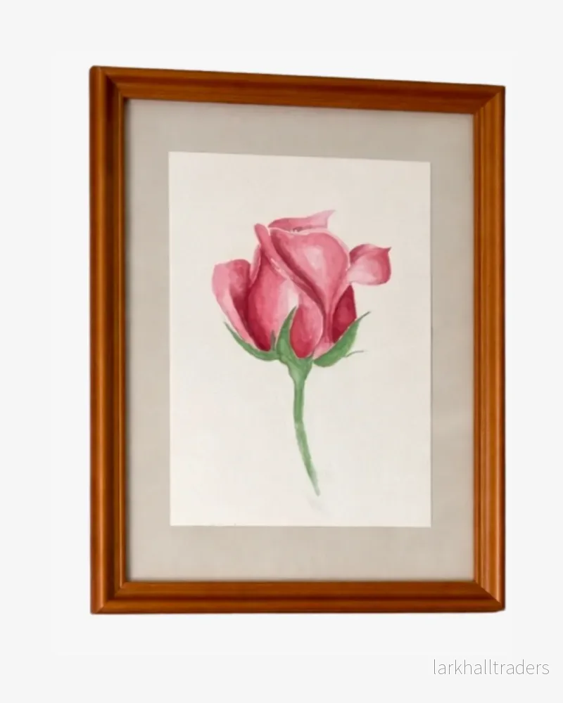 Pink Rose - Original Akvarellmålning