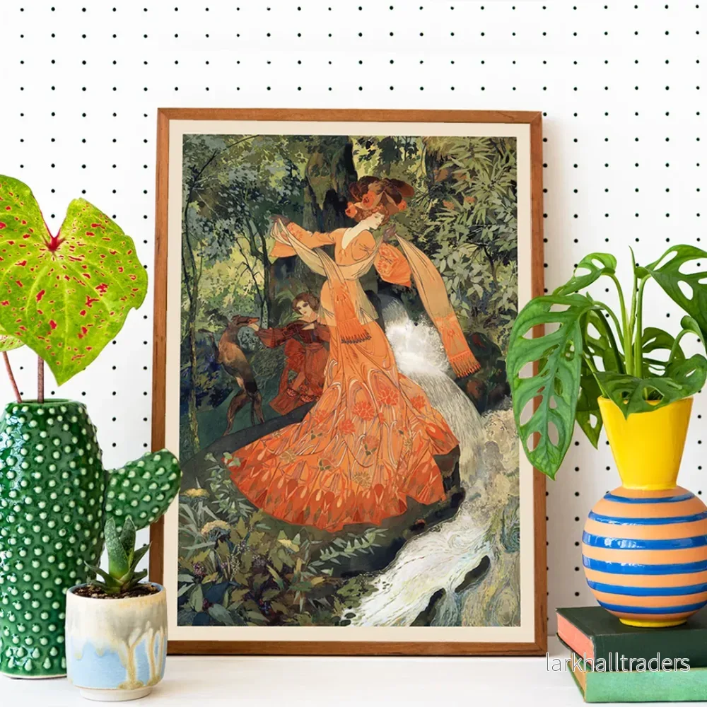 Elegant vid en källa Poster
