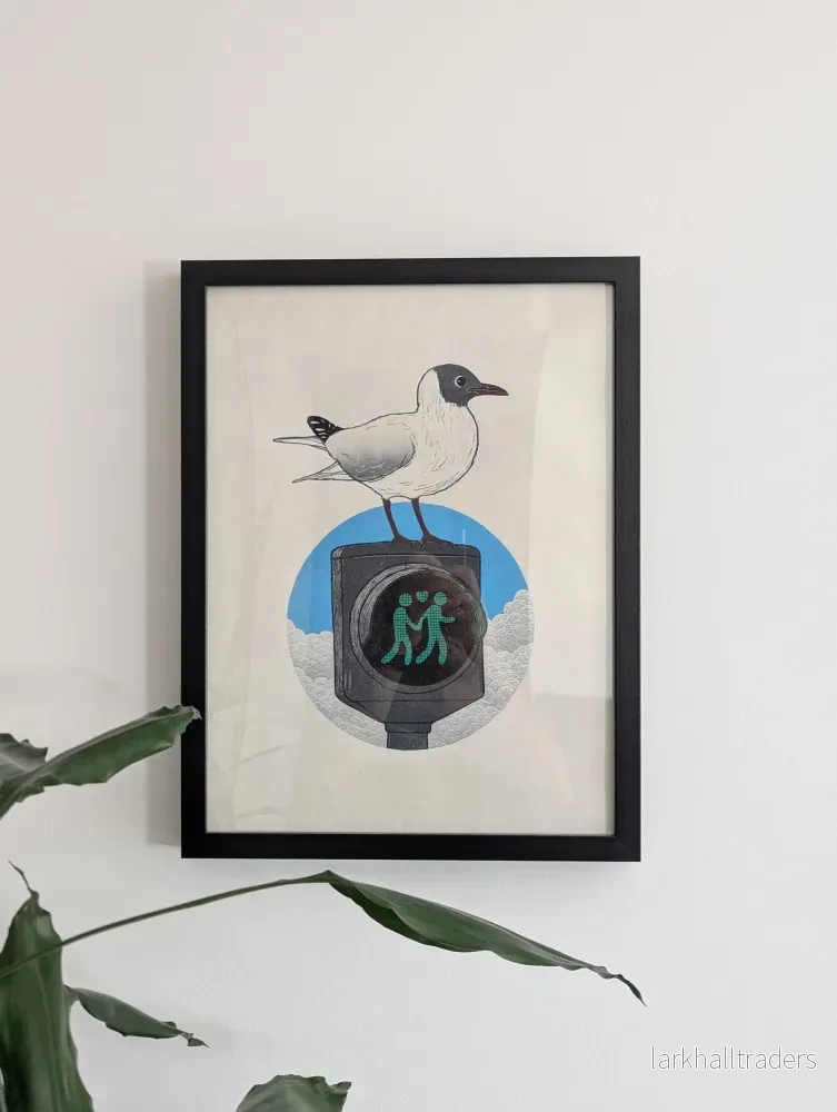 Googly-eyed Linocut Print - Bild 3