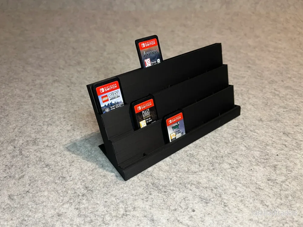 Spelställ för 24 Nintendo Switch cartridge – trappstegsdesign (stort) Spelställ för 24 Nintendo Switch cartridge – trappstegsdesign (stort)