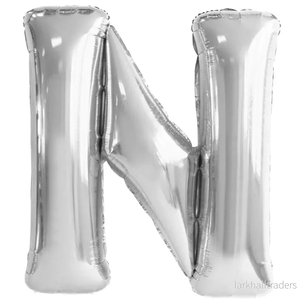 Folieballong, bokstav silver N 86 cm Folieballong, bokstav silver N 86 cm
