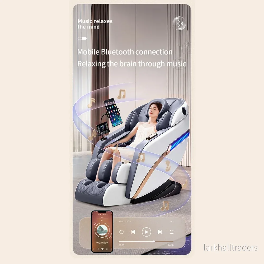 Massagestol 4D Pro+ Svart med Värmeterapi och Röststyrning – Modell M9 - Bild 3