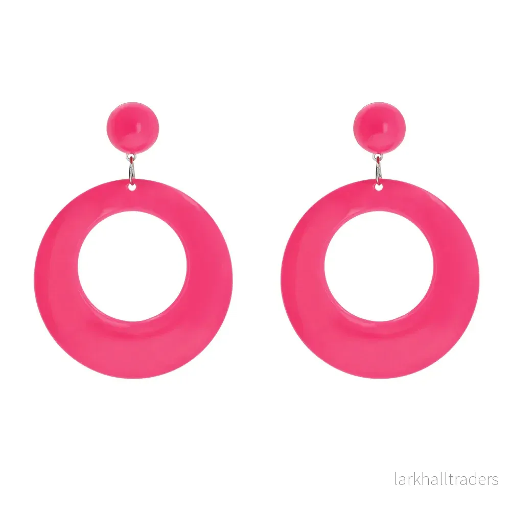 Örhängen, retro neon rosa - Bild 2