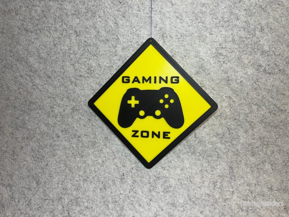 Gaming Zone väggdekor – gul romb-skylt med handkontroll Gaming Zone väggdekor – gul romb-skylt med handkontroll