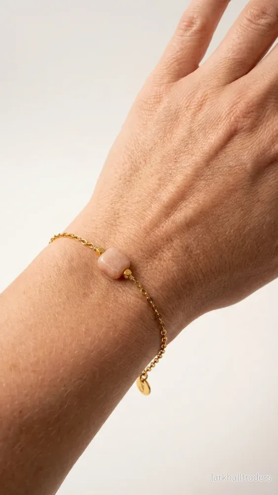 Armband med solsten i rostfritt stål - Bild 3