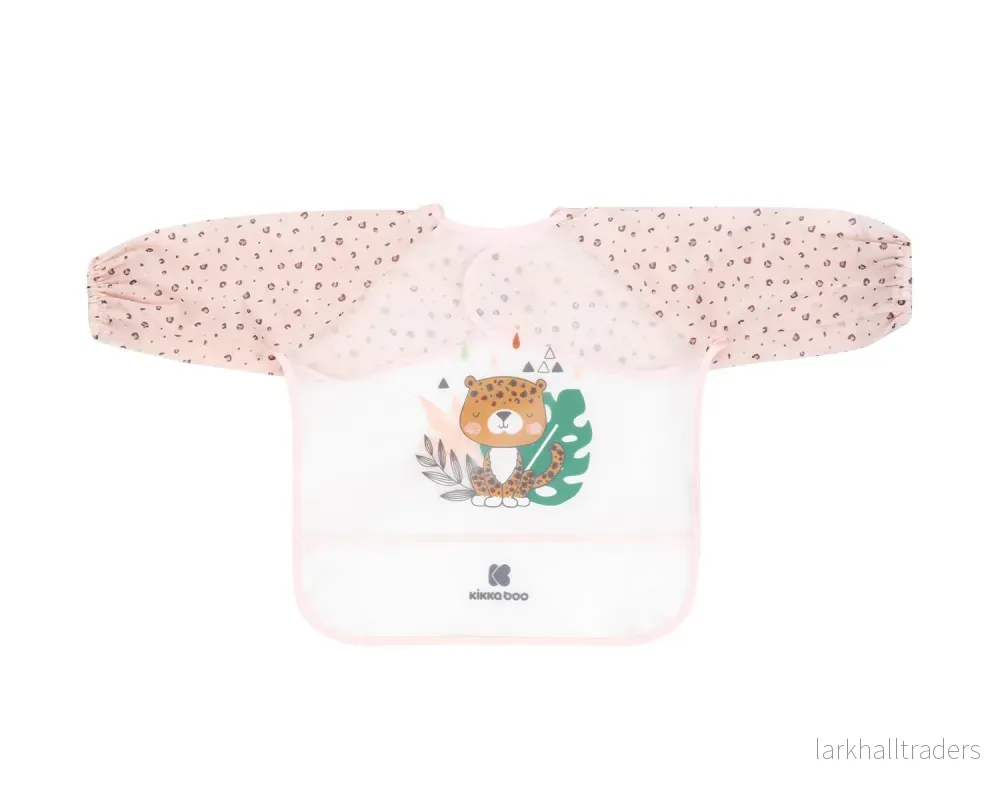 Långärmad haklapp med smulfångare Savanna: Rosa Långärmad haklapp med smulfångare Savanna: Rosa
